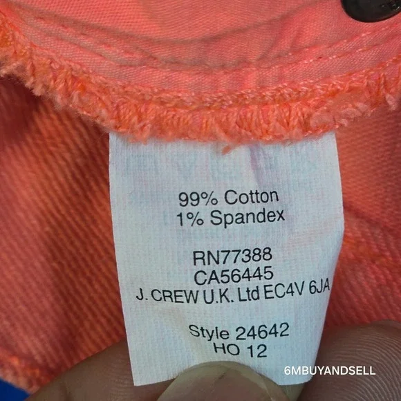 J.Crew Matchstick Jeans 33 Coral Pink Straight Leg Stretch Denim Pants 24642 - Picture 5 of 14